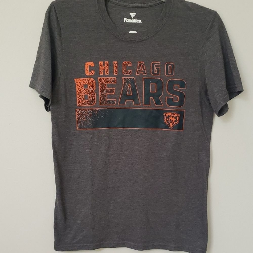 NFL Chicago Bears Short Sleeve Tee Mens S Fanantics Gray Distressed Logo Shirt